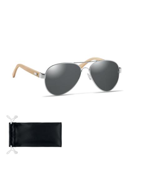 Gafas de sol Jartum con patillas de bambú y lentes espejo con marco metálico PERSONALIZABLE