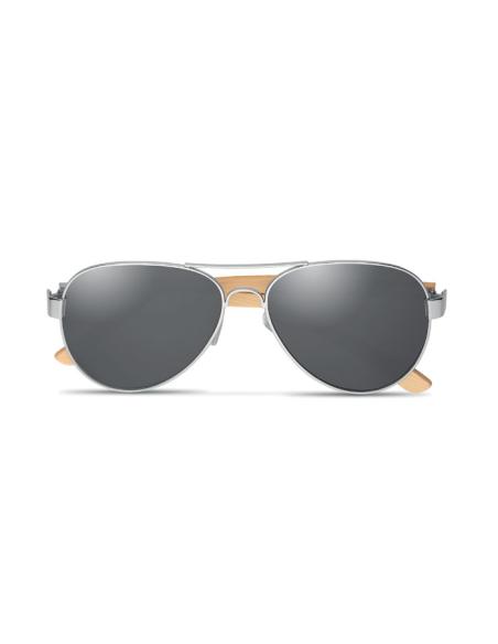 Gafas de sol Jartum con patillas de bambú y lentes espejo con marco metálico PERSONALIZABLE