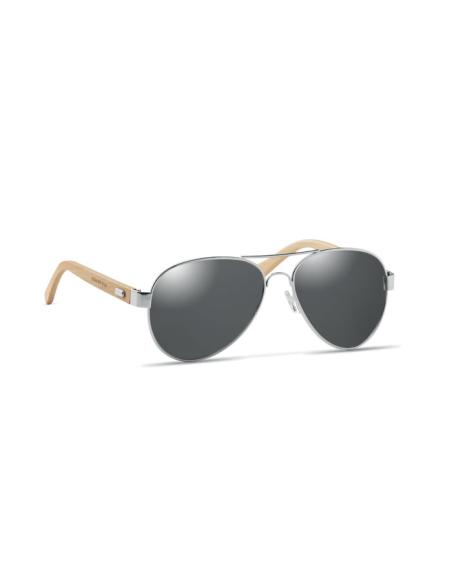 Gafas de sol Jartum con patillas de bambú y lentes espejo con marco metálico PERSONALIZABLE