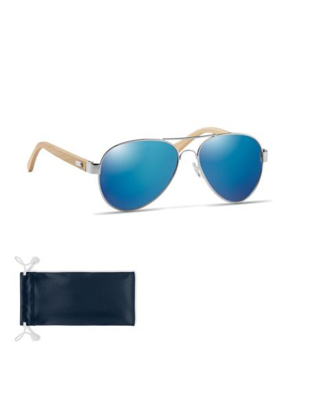 Gafas de sol Jartum con patillas de bambú y lentes espejo con marco metálico PERSONALIZABLE