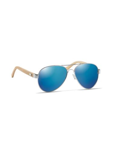 Gafas de sol Jartum con patillas de bambú y lentes espejo con marco metálico PERSONALIZABLE
