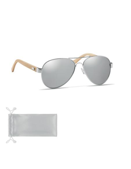 Gafas de sol Jartum con patillas de bambú y lentes espejo con marco metálico PERSONALIZABLE