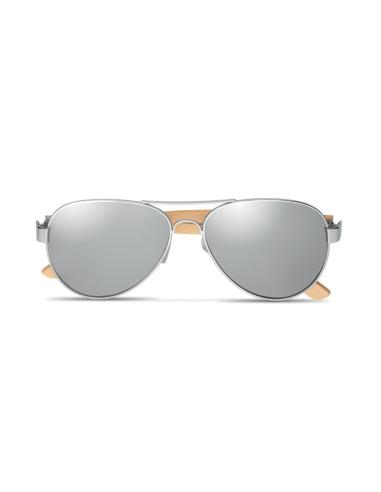 Gafas de sol Jartum con patillas de bambú y lentes espejo con marco metálico PERSONALIZABLE