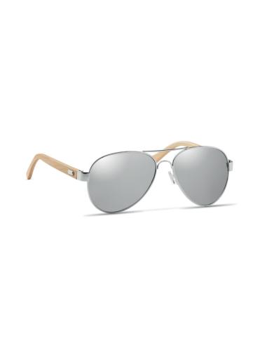 Gafas de sol Jartum con patillas de bambú y lentes espejo con marco metálico PERSONALIZABLE