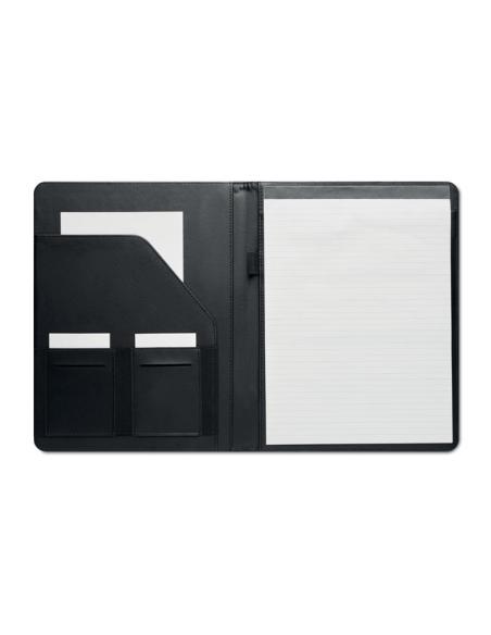 Carpeta porta documentos A4 jaspeado de RPET Utrecht con bloc de notas y bolsillos PERSONALIZABLE