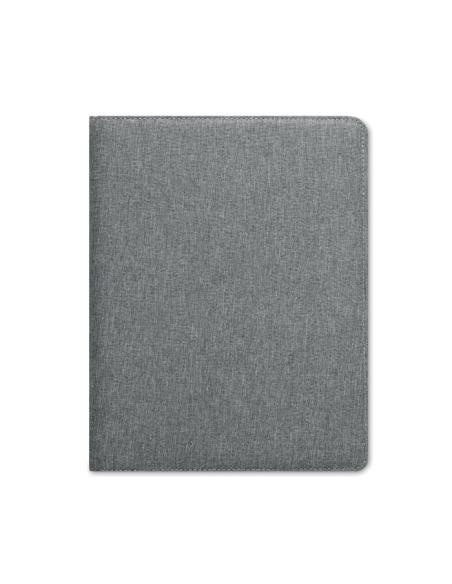 Carpeta porta documentos A4 jaspeado de RPET Utrecht con bloc de notas y bolsillos PERSONALIZABLE