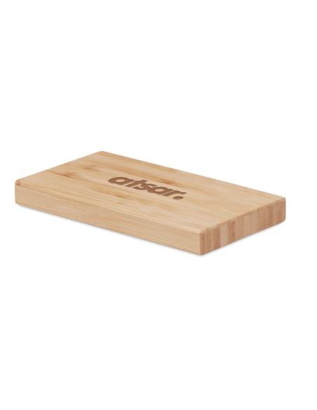 Powerbank Harbour 4000mAh con carcasa de bambú y panel solar PERSONALIZABLE