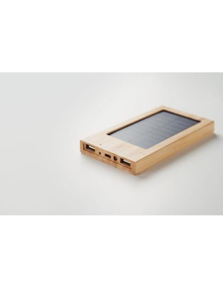 Powerbank Harbour 4000mAh con carcasa de bambú y panel solar PERSONALIZABLE