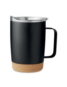 Taza de acero inoxidable Hobart con base de corcho 300ml PERSONALIZABLE