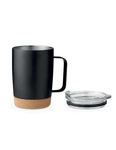 Taza de acero inoxidable Hobart con base de corcho 300ml PERSONALIZABLE