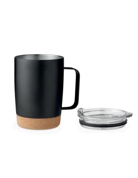 Taza de acero inoxidable Hobart con base de corcho 300ml PERSONALIZABLE