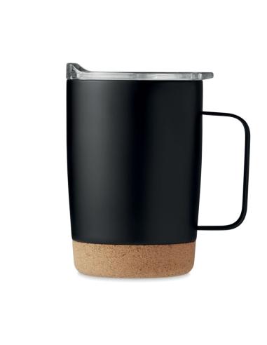 Taza de acero inoxidable Hobart con base de corcho 300ml PERSONALIZABLE