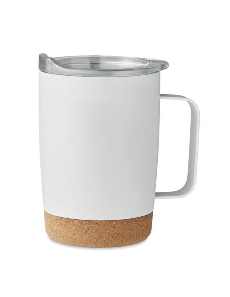 Taza de acero inoxidable Hobart con base de corcho 300ml PERSONALIZABLE
