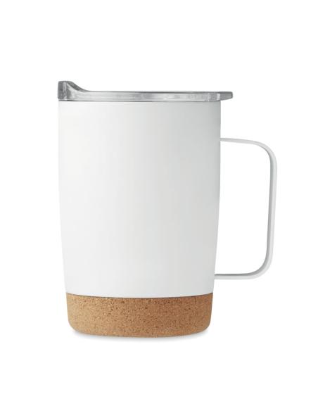 Taza de acero inoxidable Hobart con base de corcho 300ml PERSONALIZABLE
