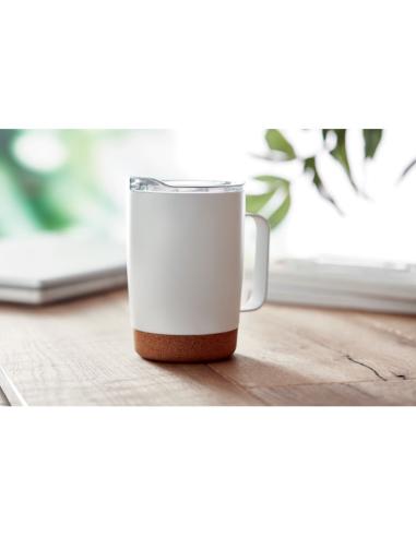 Taza de acero inoxidable Hobart con base de corcho 300ml PERSONALIZABLE