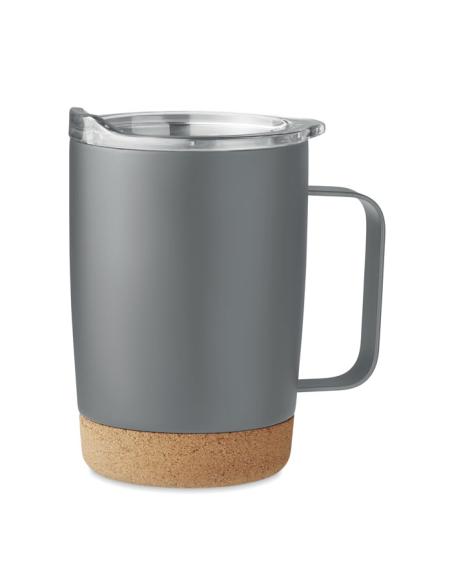 Taza de acero inoxidable Hobart con base de corcho 300ml PERSONALIZABLE
