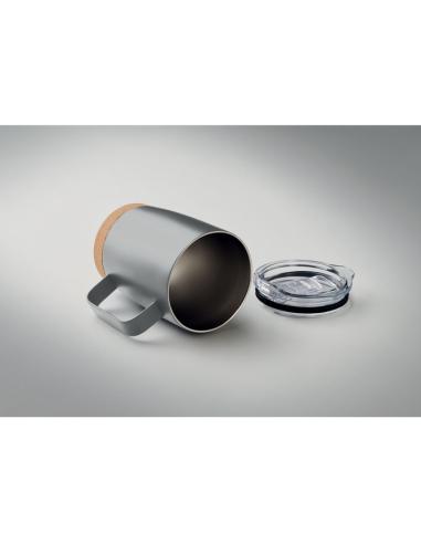Taza de acero inoxidable Hobart con base de corcho 300ml PERSONALIZABLE