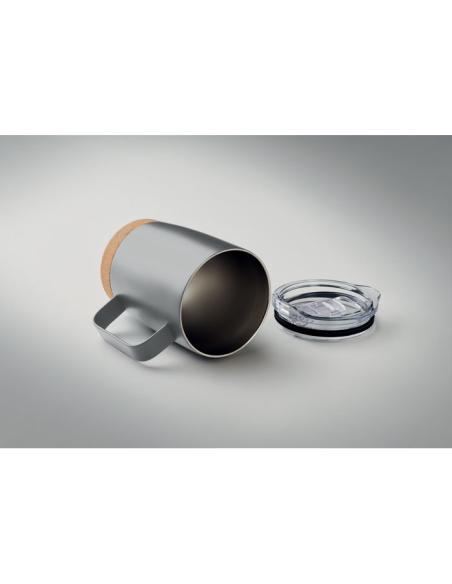 Taza de acero inoxidable Hobart con base de corcho 300ml PERSONALIZABLE