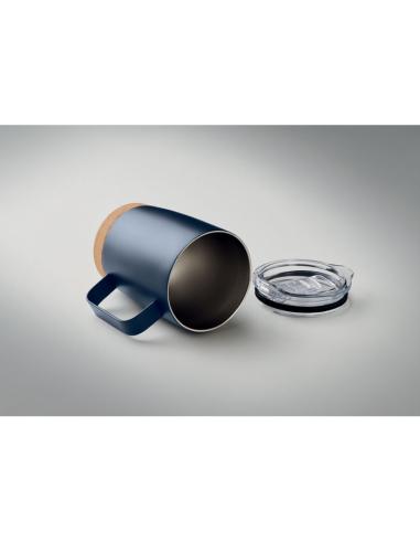 Taza de acero inoxidable Hobart con base de corcho 300ml PERSONALIZABLE