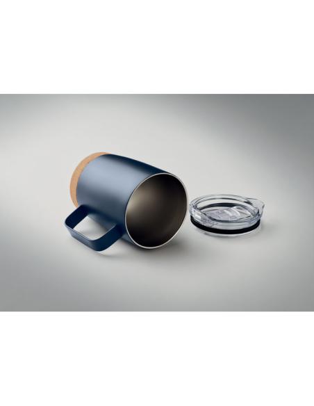 Taza de acero inoxidable Hobart con base de corcho 300ml PERSONALIZABLE