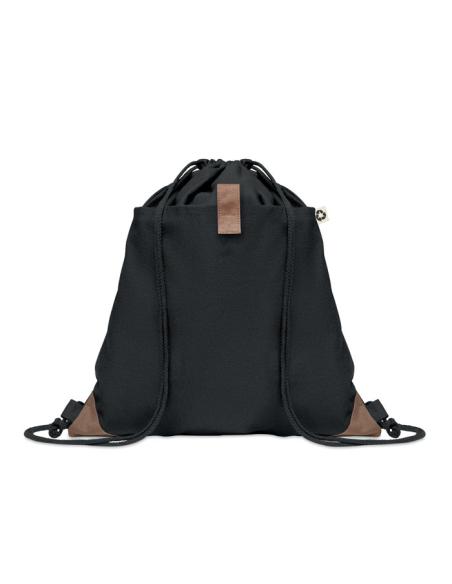Bolsa de tela algodón reciclado Davao con cuerdas y bolsillo 220g/m2  PERSONALIZABLE