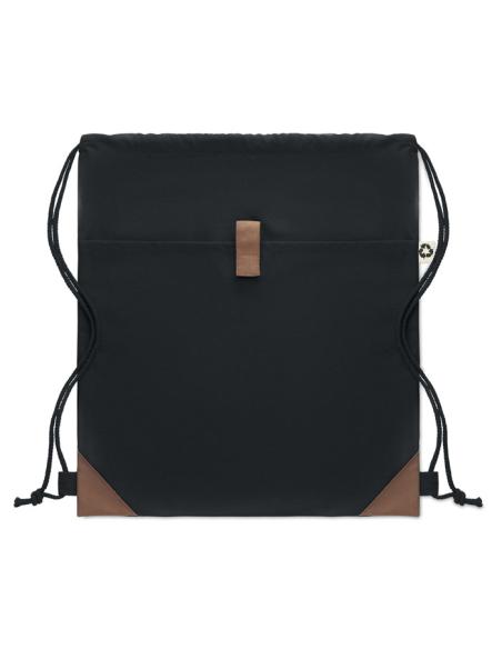 Bolsa de tela algodón reciclado Davao con cuerdas y bolsillo 220g/m2  PERSONALIZABLE