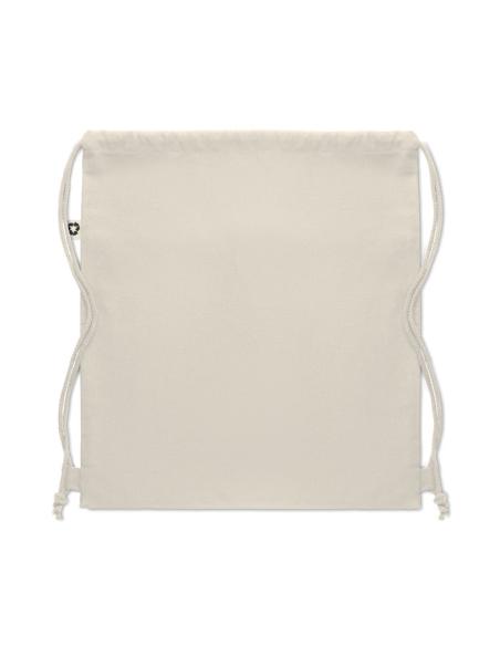 Bolsa de tela algodón reciclado Davao con cuerdas y bolsillo 220g/m2  PERSONALIZABLE