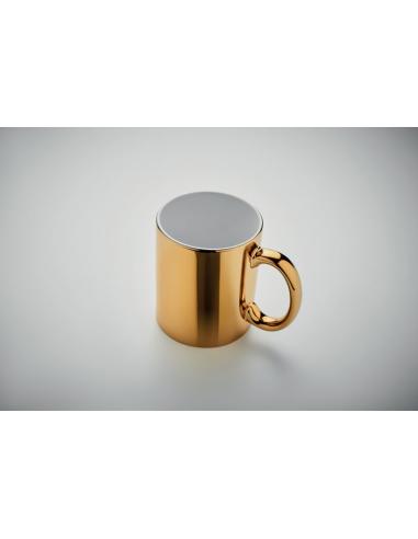 Taza cerámica Rijeka acabado metalizado 300ml PERSONALIZABLE