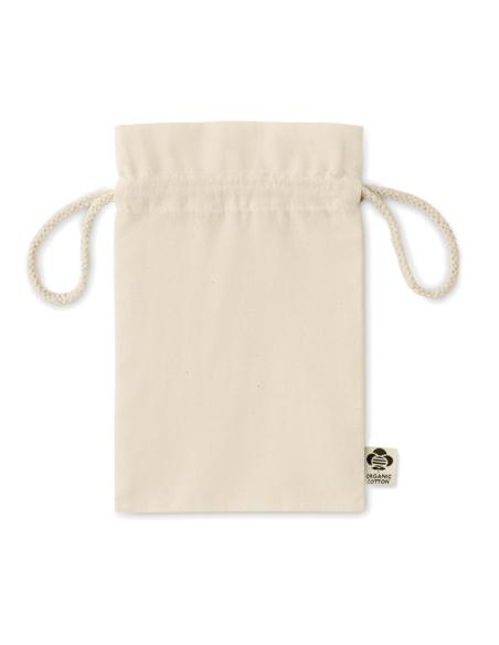 Bolsa de tela Kanpur algodón orgánico para regalo pequeña 105g/m2 natur PERSONALIZABLE