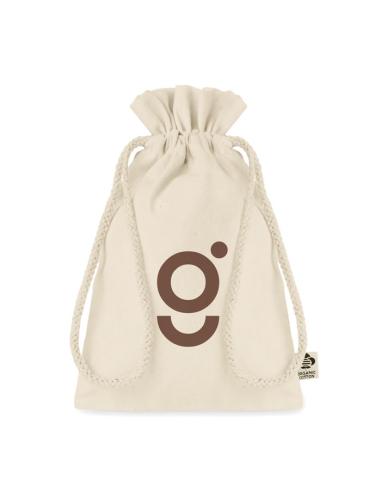 Bolsa de tela Kanpur algodón orgánico para regalo pequeña 105g/m2 natur PERSONALIZABLE