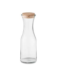 Jarra de cristal reciclado Marseille con tapa de corcho 1 litro PERSONALIZABLE