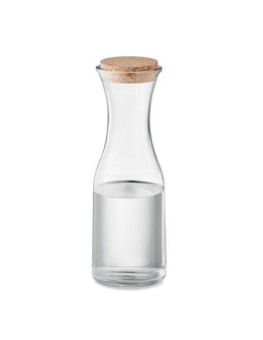 Jarra de cristal reciclado Marseille con tapa de corcho 1 litro PERSONALIZABLE
