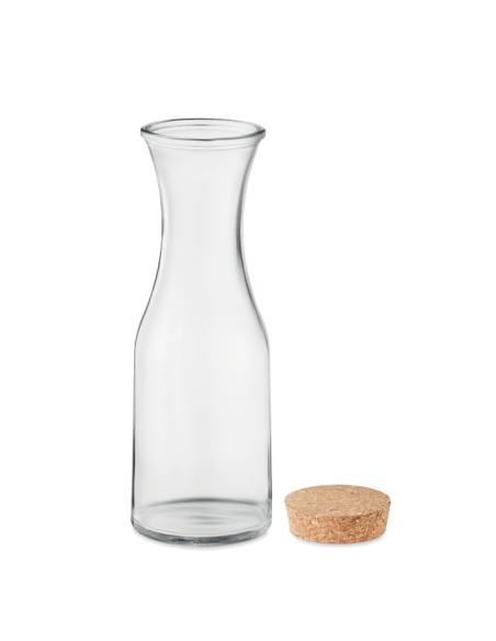 Jarra de cristal reciclado Marseille con tapa de corcho 1 litro PERSONALIZABLE