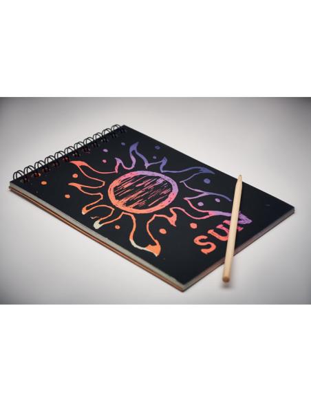Libreta de papel con hojas negras para rascar Warrington PERSONALIZABLE