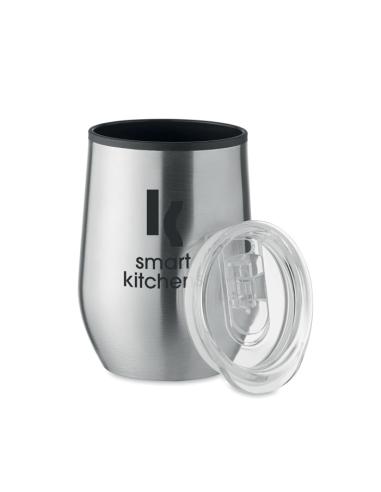 Vaso de acero inoxidable Gütersloh doble capa, interior PP 350ml PERSONALIZABLE
