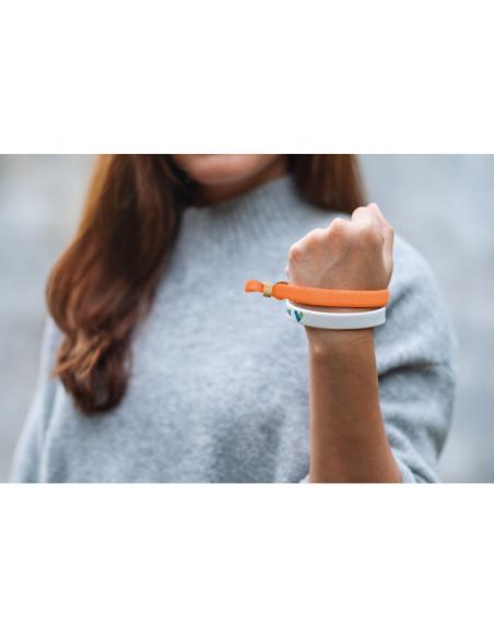Pulsera de RPET Shanghai con cierre de bambú inviolable PERSONALIZABLE