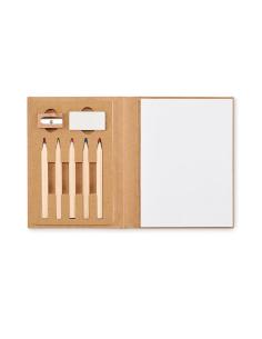 Set de dibujo para niños Wagga colores, papel, sacapuntas y goma PERSONALIZABLE