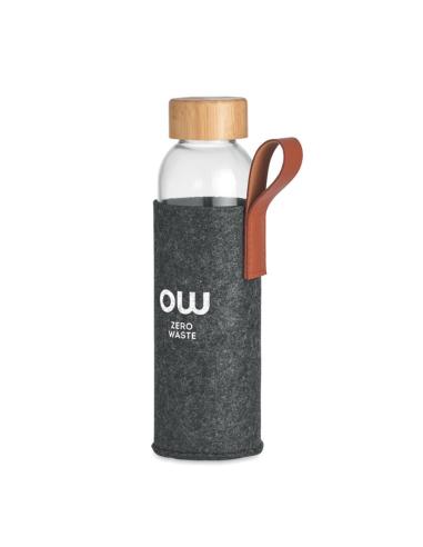 Botella de cristal Rabat con tapa de bambú y funda de PET reciclado sin BPA 500ml PERSONALIZABLE