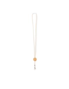 Lanyard de cordón de algodón Vilanova con placa de bambú PERSONALIZABLE