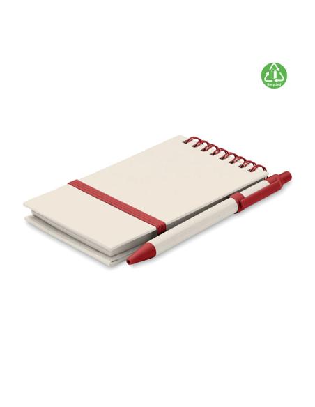 Libreta espiral A6 Montenegro con bolígrafo hecha con tetrabricks reciclados PERSONALIZABLE