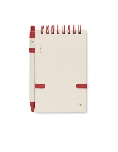 Libreta espiral A6 Montenegro con bolígrafo hecha con tetrabricks reciclados PERSONALIZABLE