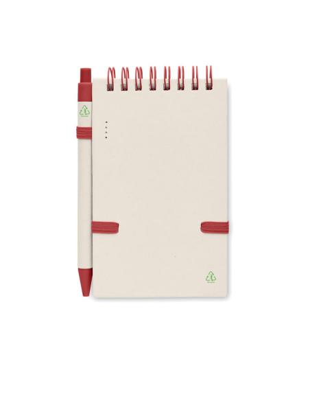 Libreta espiral A6 Montenegro con bolígrafo hecha con tetrabricks reciclados PERSONALIZABLE