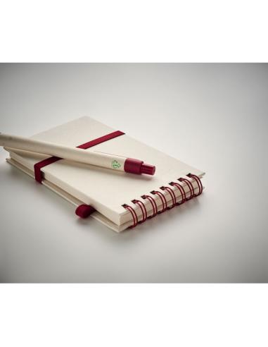 Libreta espiral A6 Montenegro con bolígrafo hecha con tetrabricks reciclados PERSONALIZABLE