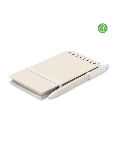 Libreta espiral A6 Montenegro con bolígrafo hecha con tetrabricks reciclados PERSONALIZABLE