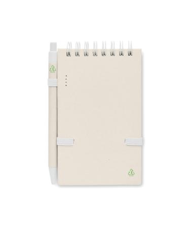 Libreta espiral A6 Montenegro con bolígrafo hecha con tetrabricks reciclados PERSONALIZABLE