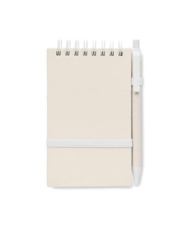 Libreta espiral A6 Montenegro con bolígrafo hecha con tetrabricks reciclados PERSONALIZABLE