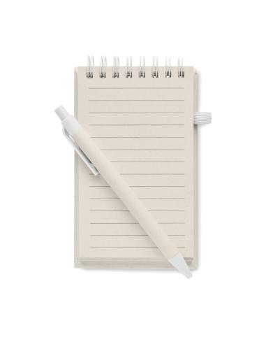 Libreta espiral A6 Montenegro con bolígrafo hecha con tetrabricks reciclados PERSONALIZABLE