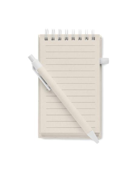 Libreta espiral A6 Montenegro con bolígrafo hecha con tetrabricks reciclados PERSONALIZABLE