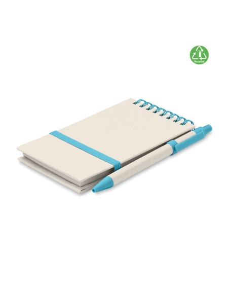 Libreta espiral A6 Montenegro con bolígrafo hecha con tetrabricks reciclados PERSONALIZABLE