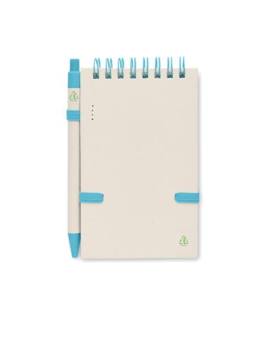 Libreta espiral A6 Montenegro con bolígrafo hecha con tetrabricks reciclados PERSONALIZABLE